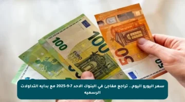 سعر اليورو اليوم.. تراجع مفاجئ في البنوك الأحد 7-9-2025 مع بداية التداولات الرسمية